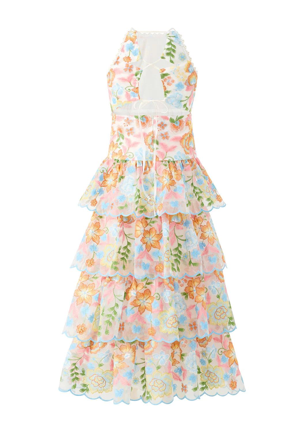 Bianca Embroidered Frill Maxi Dress - Image 5