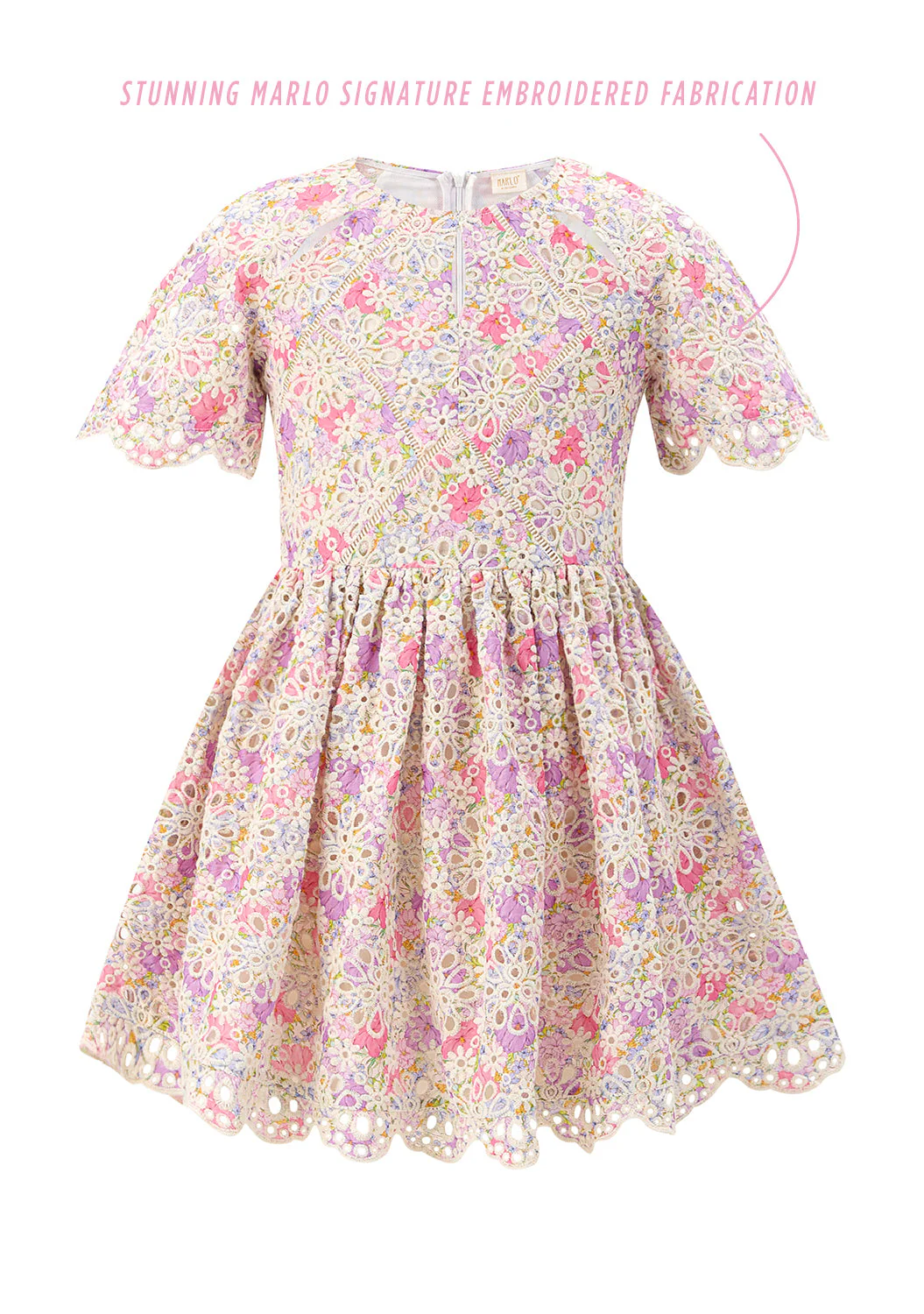Charlotte Embroidered Mini Dress - Image 2