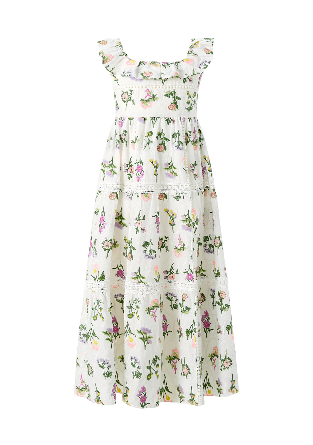 Emely Frill Embroidered Maxi Dress - Image 3