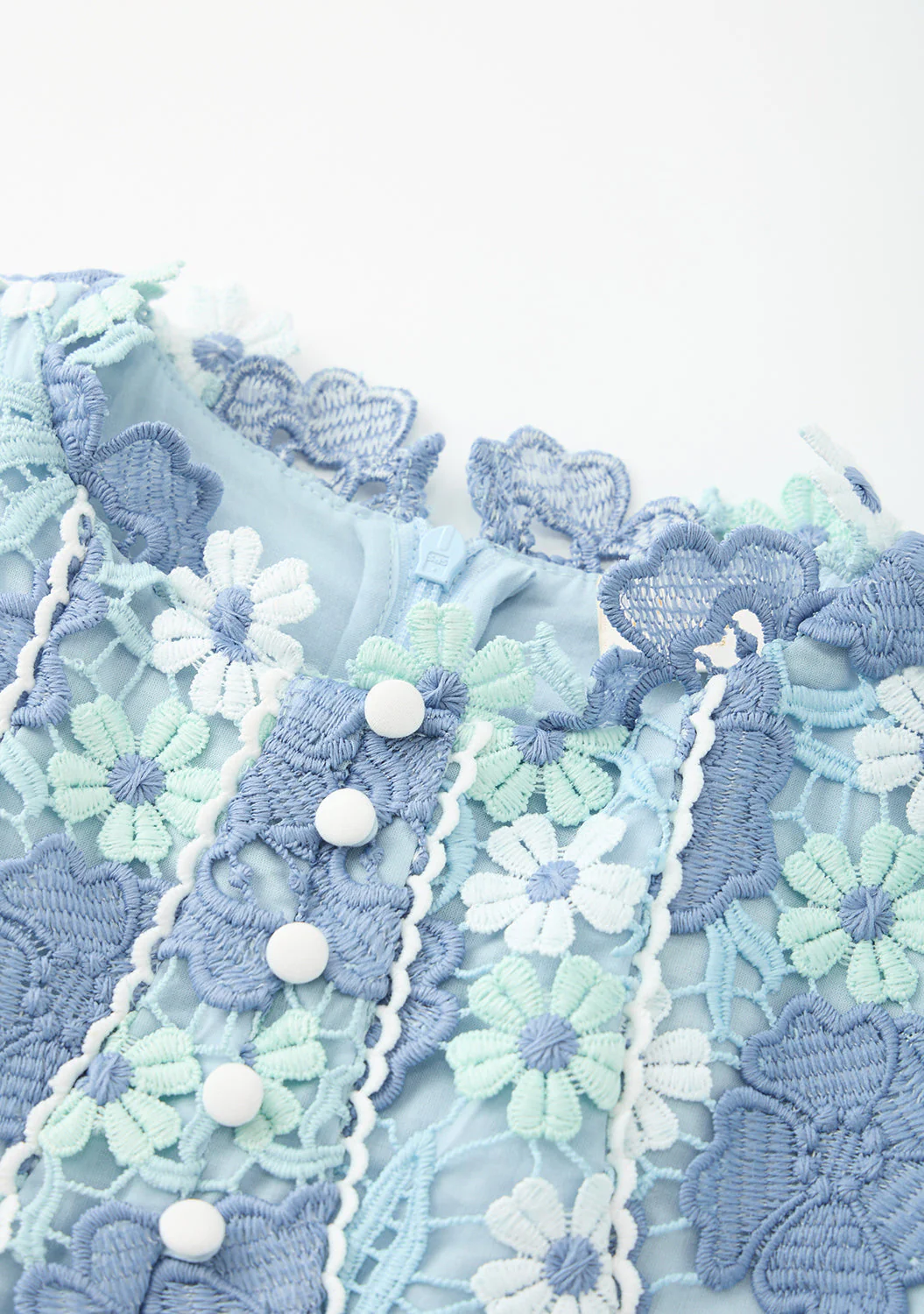 Jade Embroidered Mini Dress - Image 5