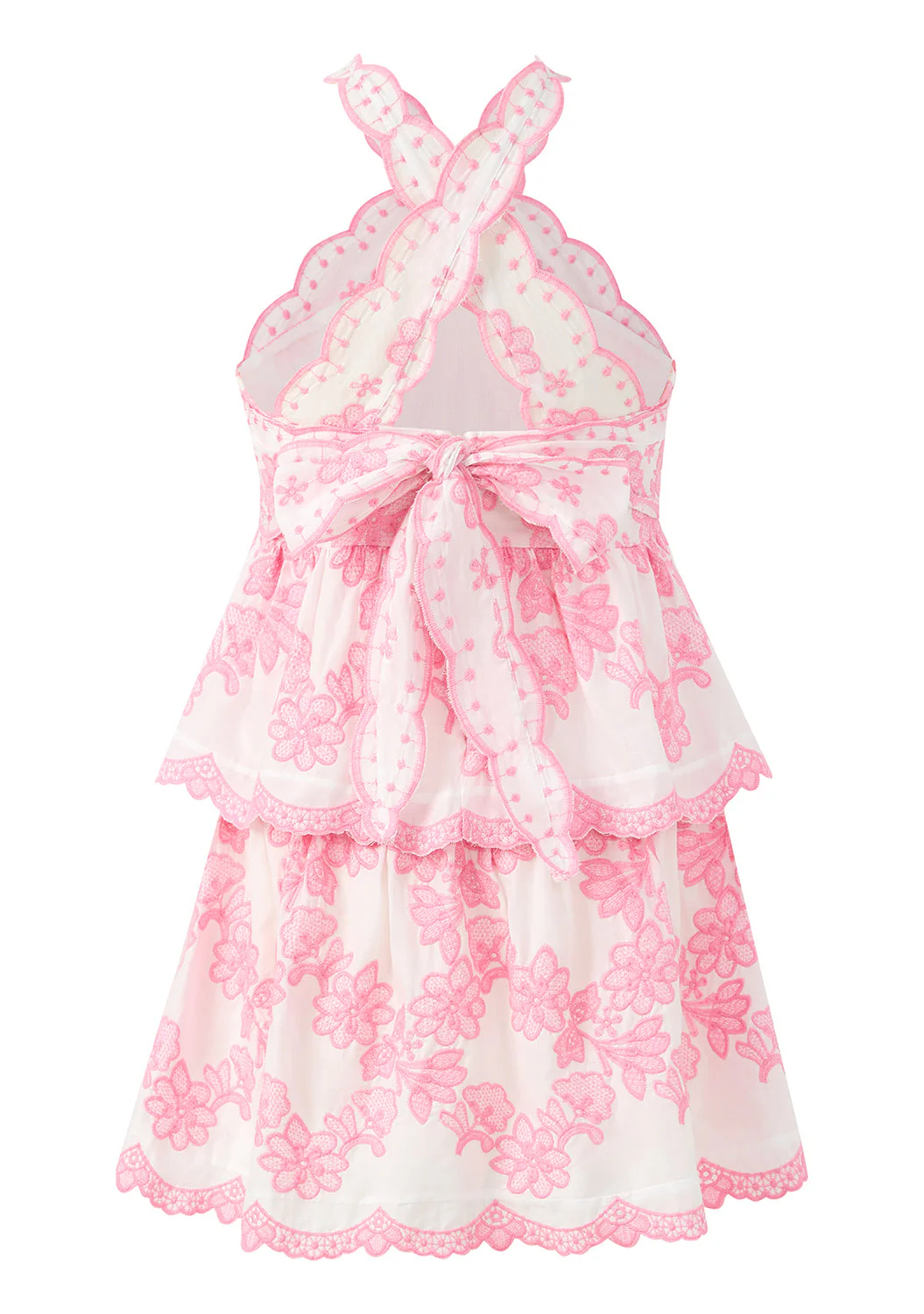 Josie Embroidered Halter Neck Mini Dress - Image 5