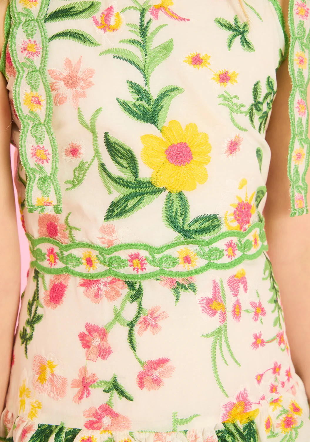 Kaylee Cotton Embroidered Mini Dress - Image 2