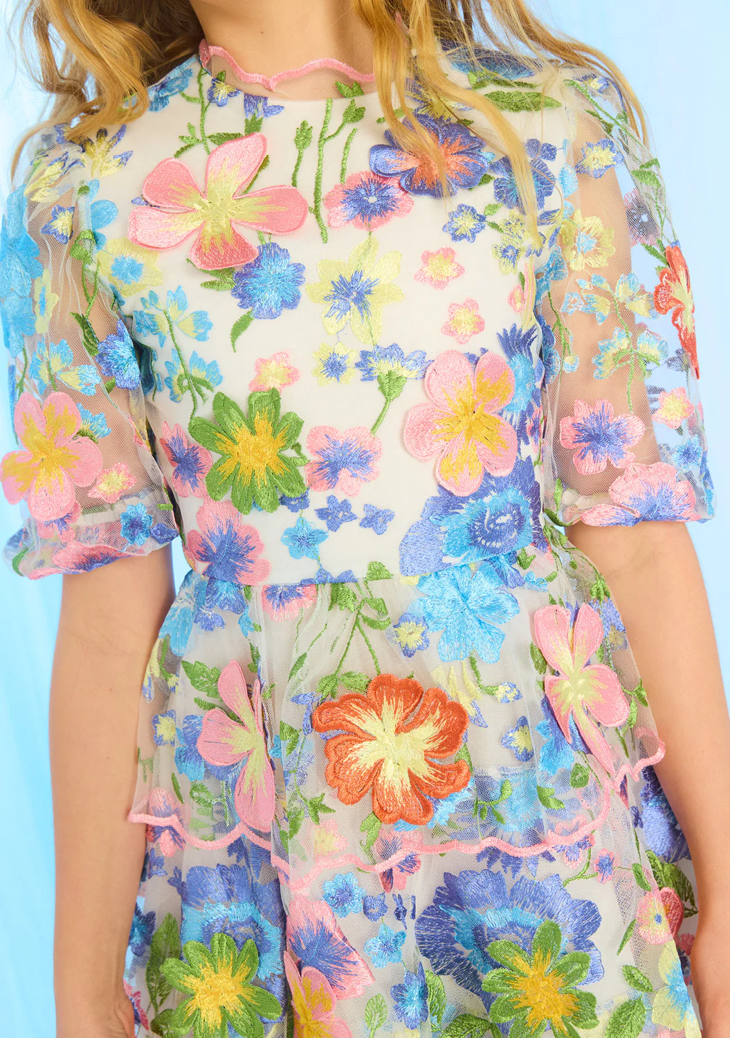 Laura Embroidered Mini Dress - Image 2