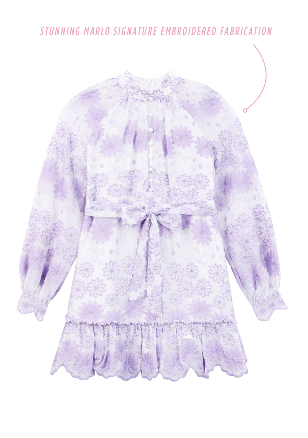 Lena Embroidered Mini Dress - Image 3