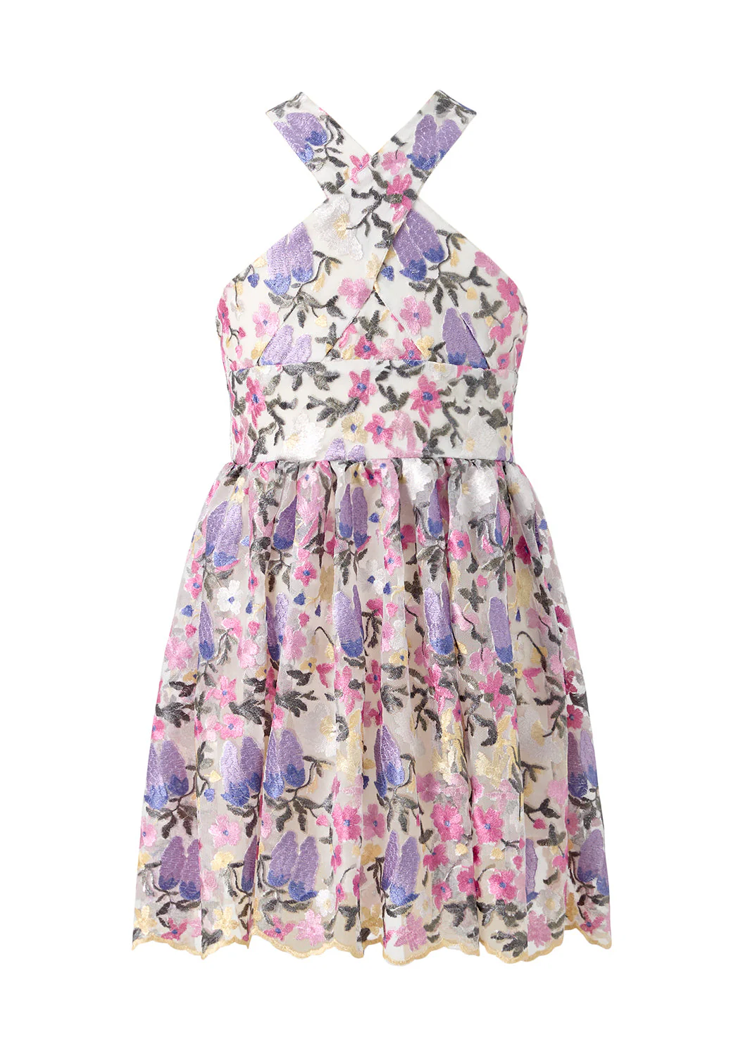 Mariah Embroidered Halter Neck Dress - Image 4