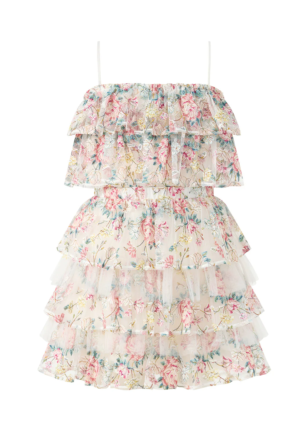 Reign Frill Embroidered Mini Dress - Image 3
