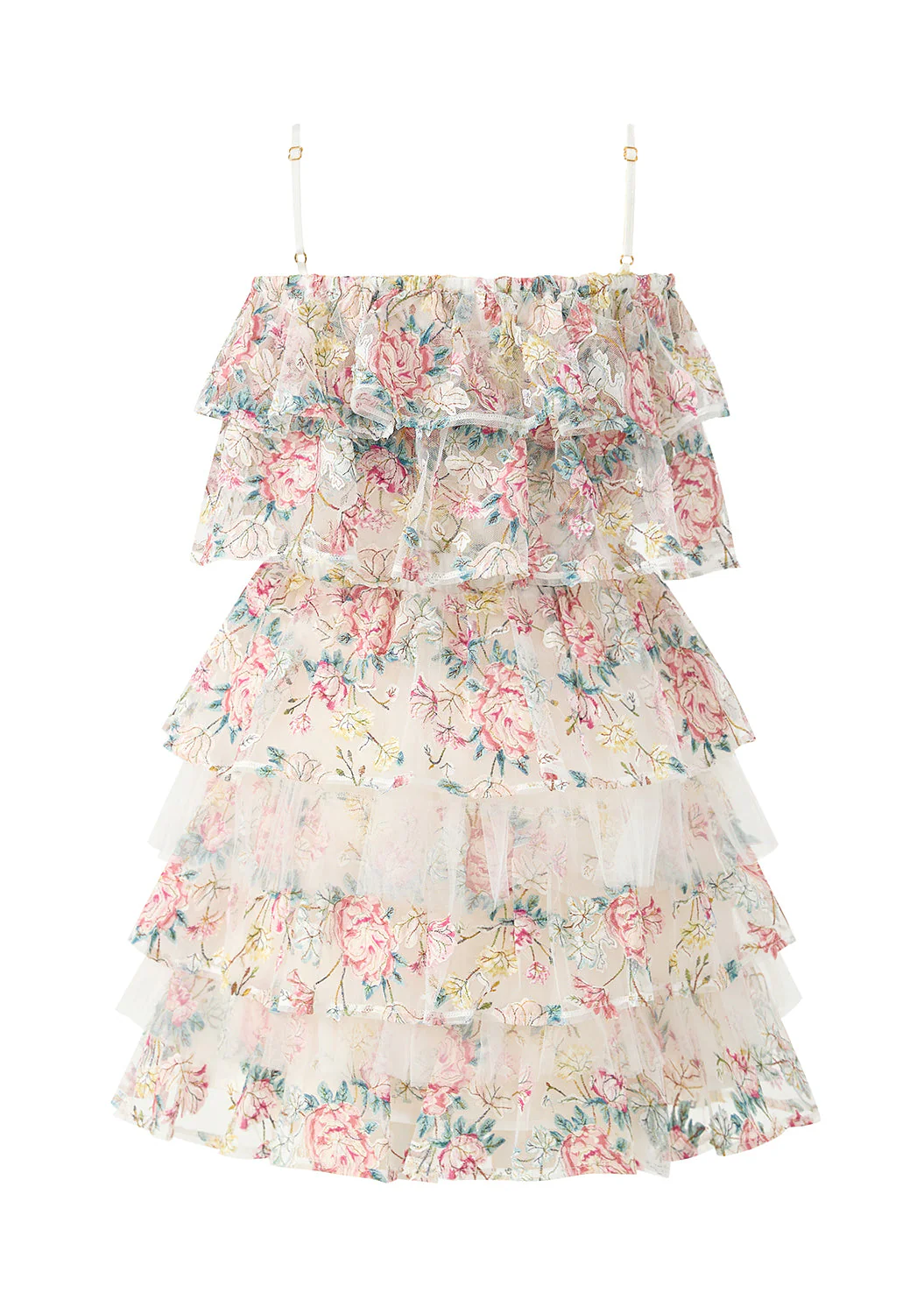 Reign Frill Embroidered Mini Dress - Image 4