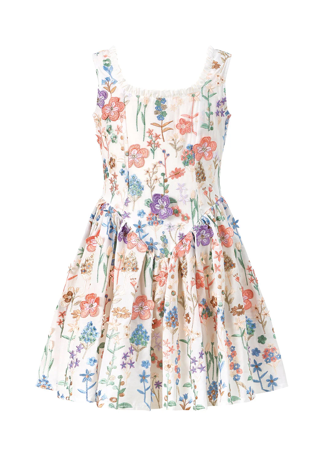 Serena Embroidered Mini Dress - Image 3